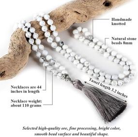img 3 attached to PNEIME 108 Mala Beads Necklace - Authentic 8mm Tibetan 📿 Prayer Beads - Transformative Yoga Meditation Beads - Hand Knotted Japa Mala