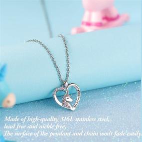 img 1 attached to Magical CZ Stone Heart Pendant Unicorn Necklace for Women and Girls - Perfect Christmas/Birthday Gift for Daughter, Granddaughter, or Niece