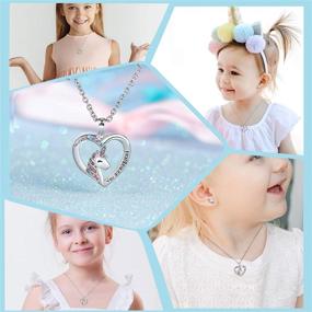 img 3 attached to Magical CZ Stone Heart Pendant Unicorn Necklace for Women and Girls - Perfect Christmas/Birthday Gift for Daughter, Granddaughter, or Niece