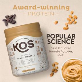 img 3 attached to KOS Organic Plant Based Protein Powder - Chocolate Peanut Butter Flavor | Vegan, Gluten Free, Dairy Free & Soy Free | 0.85 lbs, 10 Servings