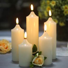 img 4 attached to YASENN Battery Operated LED Candles Set of 5 - Flameless Flickering Jumping Flame Realistic Candles with Remote Control Timer and Dimmable Warm White - Perfect for Christmas Wedding Party Home Decorations