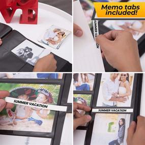 img 2 attached to 📷 Parah Life Premium 500 Photo Family Wedding Anniversary Baby Vacation Album - Large Capacity Deluxe Customizable Sewn Bonded Leather Book Bound - Multi Directional - 4x6 Photos, 5 Per Page - Black