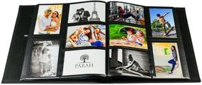 img 3 attached to 📷 Parah Life Premium 500 Photo Family Wedding Anniversary Baby Vacation Album - Large Capacity Deluxe Customizable Sewn Bonded Leather Book Bound - Multi Directional - 4x6 Photos, 5 Per Page - Black