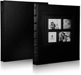 img 1 attached to 📷 Parah Life Premium 500 Photo Family Wedding Anniversary Baby Vacation Album - Large Capacity Deluxe Customizable Sewn Bonded Leather Book Bound - Multi Directional - 4x6 Photos, 5 Per Page - Black