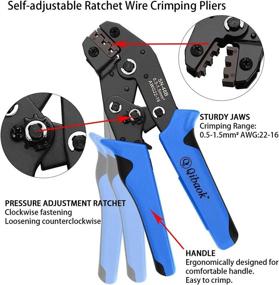 img 3 attached to 🔧 Qibaok Ratcheting Wire Terminal Crimping Tool Kit: Crimper AWG 22-16 (0.5-1.5mm²) + 500PCS Female Male Spade & Bullet Connectors