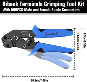 img 2 attached to 🔧 Qibaok Ratcheting Wire Terminal Crimping Tool Kit: Crimper AWG 22-16 (0.5-1.5mm²) + 500PCS Female Male Spade & Bullet Connectors