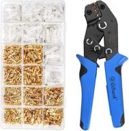 🔧 qibaok ratcheting wire terminal crimping tool kit: crimper awg 22-16 (0.5-1.5mm²) + 500pcs female male spade & bullet connectors logo