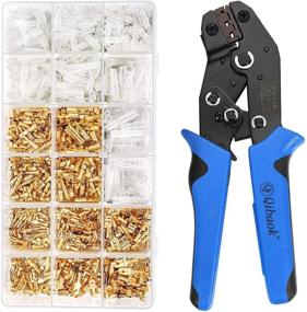img 4 attached to 🔧 Qibaok Ratcheting Wire Terminal Crimping Tool Kit: Crimper AWG 22-16 (0.5-1.5mm²) + 500PCS Female Male Spade & Bullet Connectors
