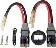 π camco trac outdoors high-current connector kit, upgraded trolling motor connectors, 8 gauge, 12v/24v power, 60 amp, black (69441) logo
