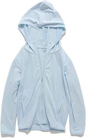 img 4 attached to 🌞 SELILALI Kids Sun Protection Hoodie: Ultimate UPF 50+ UV Shirt with Hood, Long Sleeves, Lightweight Design, and Thumb Holes