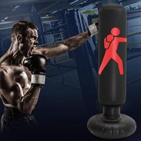 img 1 attached to 🥊 Wolfsport Fitness Heavy Punching Bag - Inflatable Tower Bag for Freestanding Children's Fitness Play and Adult De-Stress Boxing - Target Bag 5.25ft