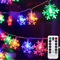 🎄 mankinlu color changing led snowflake christmas lights: waterproof snowflake string lights – 30 ft, 60 led fairy lights with remote for indoor outdoor party decorations логотип