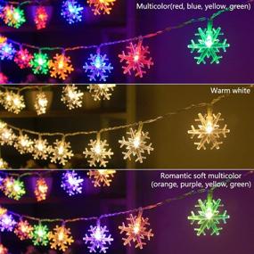 img 3 attached to 🎄 Mankinlu Color Changing LED Snowflake Christmas Lights: Waterproof Snowflake String Lights – 30 ft, 60 LED Fairy Lights with Remote for Indoor Outdoor Party Decorations