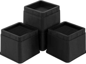 img 4 attached to 🛏️ Joyclub Heavy Duty Bed Risers - 3 Inch Stackable Furniture Lifts for Sofa Table Couch - Adjustable Height: 3 or 6 Inches - Set of 4 (Black)