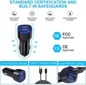 img 2 attached to 🚗 6ft Type C Fast Charging Car Charger for Samsung Galaxy A21 A11 A9, LG Stylo 6/5/4, Google Pixel 4XL 2XL 3a 4a & More