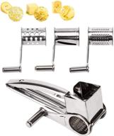 🧀 lovkitchen rotary cheese grater - premium stainless steel shredder with 3 drum blades for effortless cheese cutting and grinding (silver) logo