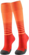 pauboland comfortable unisex cushioned anti-blister knee high athletic soccer football socks logo