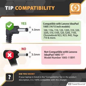 img 3 attached to 💡 PowerSource UL Listed 45W 14Ft Extra Long AC-Adapter-Charger for Lenovo IdeaPad & Chromebook - Upgrade Your Laptop Power-Supply Cord!