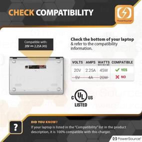 img 2 attached to 💡 PowerSource UL Listed 45W 14Ft Extra Long AC-Adapter-Charger for Lenovo IdeaPad & Chromebook - Upgrade Your Laptop Power-Supply Cord!