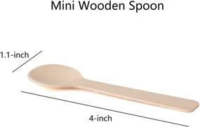 img 3 attached to 🥄 Hazoulen 200 Pcs 4-inch Mini Wooden Spoons: Eco-Friendly Disposable Spoons for Sugar, Salt Scrubs, Ice Cream, and Desserts