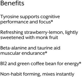 img 1 attached to Promix Nutrition Vegan Pre-Workout Powder - Strawberry Lemonade Flavor, 40 Servings, with Beta Alanine, Taurine, and Tyrosine