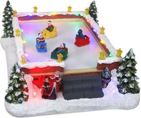 img 4 attached to 🎢 Pre-lit Christmas Village Bumper Cars - Animated Snow Village for Festive Indoor Decor & Holiday Displays