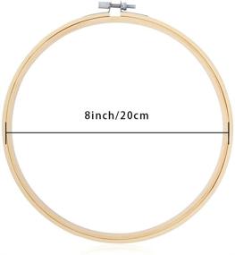 img 3 attached to Caydo Pack of 8 - 8 Inch Wooden Round Embroidery Hoops | Adjustable Bamboo Circle Cross Stitch Hoop Rings | Ideal for Art Crafts, Sewing, and Handy Projects | Wholesale Bulk Quantity Offer