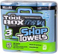 🔧 sellars 54483 toolbox shop towels 3-pack, 11-inch x 9.4-inch, blue (1 pack of 3 rolls, total 165 sheets) logo