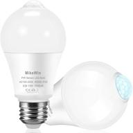 mikewin motion sensor light bulbs outdoor 2 packs 12w(100w equivalent) security led bulb logo