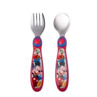 🐭 mickey mouse stainless steel flatware set for kids by the first years disney baby logo