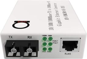 img 3 attached to 🔌 Gigabit Fiber Media Converter with Single Mode Built-In Fiber Module - 20 km (12.42 miles) SC to UTP Cat5e Cat6 10/100/1000 RJ-45 - Auto Sensing Gigabit or Fast Ethernet Speed - Jumbo Frame Support - LLF Support