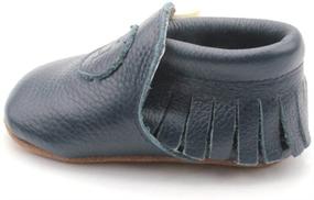 img 4 attached to Leo Leather Moccasins for Boys - Stylish and Comfortable Shoes/Slippers Option