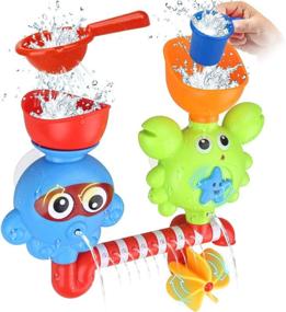 img 4 attached to Игрушки для ванны GOODLOGO: Веселые и обучающие игрушки для ванны для детей от 1 до 4 лет - Нетоксичные, водопад, кружение и поток - Отличные идеи подарков на день рождения в красочной упаковке (Мультицвет)