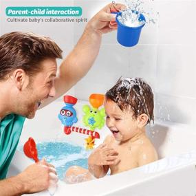 img 3 attached to Игрушки для ванны GOODLOGO: Веселые и обучающие игрушки для ванны для детей от 1 до 4 лет - Нетоксичные, водопад, кружение и поток - Отличные идеи подарков на день рождения в красочной упаковке (Мультицвет)