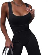 👗 flaunt your curves with our women's sexy zippered bodycon jumpsuit - clubwear bodysuit for buttock lifting logo