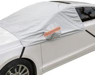 ❄️ universal fit windshield snow and frost cover for compact and mid-size suvs: anti-theft flaps, cotton lined peva fabric with aluminum foil lamination, mirror covers included, patent pending logo