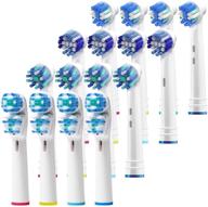 🦷 holiday pack of 16 oral b compatible replacement brush heads - double clean, cross, floss, and precise electric toothbrush parts - fits oral-b kids, pro 1000, and more! logo