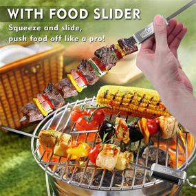 img 3 attached to 🔥 GRILLART Stainless Steel Kabob Skewers for Grilling – Metal Kabob Sticks with Slider – Flat BBQ Skewers – 17” Shish Kabob Grill Skewers & Ideal for Meat, Shrimp, Chicken, Veggies (10PCS)