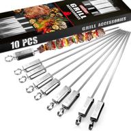 🔥 grillart stainless steel kabob skewers for grilling – metal kabob sticks with slider – flat bbq skewers – 17” shish kabob grill skewers & ideal for meat, shrimp, chicken, veggies (10pcs) logo