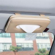 🚗 convenient car tissue holder: cartisen sun visor & backseat pu leather napkin case (beige) logo