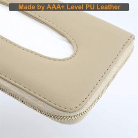 img 2 attached to 🚗 Convenient Car Tissue Holder: Cartisen Sun Visor & Backseat PU Leather Napkin Case (Beige)