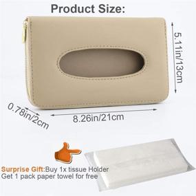 img 3 attached to 🚗 Convenient Car Tissue Holder: Cartisen Sun Visor & Backseat PU Leather Napkin Case (Beige)