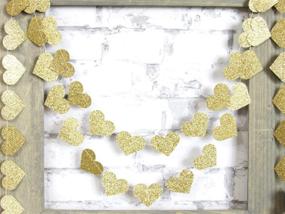 img 1 attached to 🌟 4-Pack Glitter Gold Heart Garland + Twinkle Star Garland for Christmas and Party Decoration - Home Decor, Christmas Decor, Gold Baby Shower (4 inch Diameter, 13 Feet)
