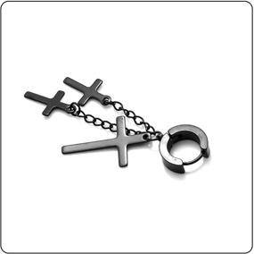 img 1 attached to Fusamk Stainless Christian Earrings Black