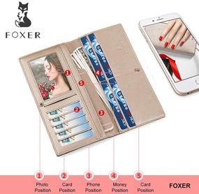 img 2 attached to Кошелек из кожи FOXER Bifold кошельки и кошельки на Валентина для женщин.