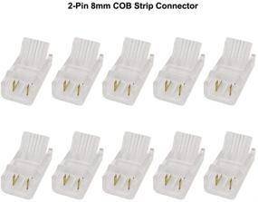 img 3 attached to 💡 10-Pack 2-Pin 8mm COB LED Strip Wire Connector: Solderless Adapter for High Density LED Strip Lights 12V 24V