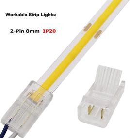 img 2 attached to 💡 10-Pack 2-Pin 8mm COB LED Strip Wire Connector: Solderless Adapter for High Density LED Strip Lights 12V 24V