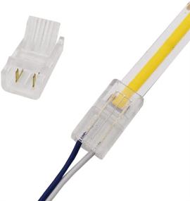 img 4 attached to 💡 10-Pack 2-Pin 8mm COB LED Strip Wire Connector: Solderless Adapter for High Density LED Strip Lights 12V 24V