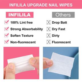 img 1 attached to INFILILA 600PCS Lint Free Nail Wipes: Superior Absorbency for Gel 💅 Nail Removal & Clean - Wooden Pulp Nail Polish Remover Pads for Professionals