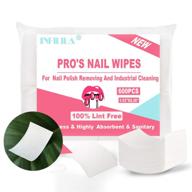 infilila 600pcs lint free nail wipes: superior absorbency for gel 💅 nail removal & clean - wooden pulp nail polish remover pads for professionals logo